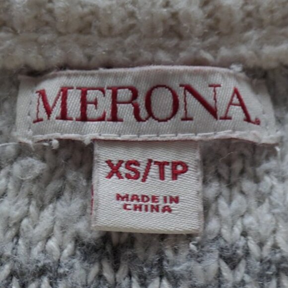 Winter sweater white tan, XS, Merona - Picture 3 of 5